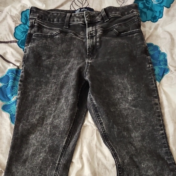 GAP Women's Black Acid-Wash Skinny Jeggings - Picture 6 of 7